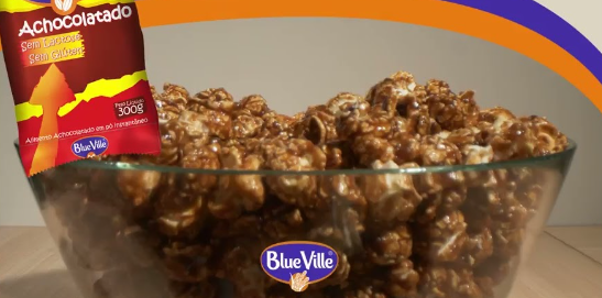 PIPOCA DOCE COM ACHOCOLATADO BLUE VILLE