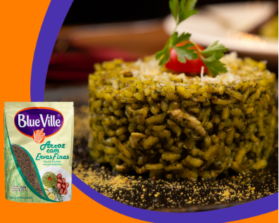 ARROZ COM ERVAS FINAS BLUE VILLE E PARMESÃO